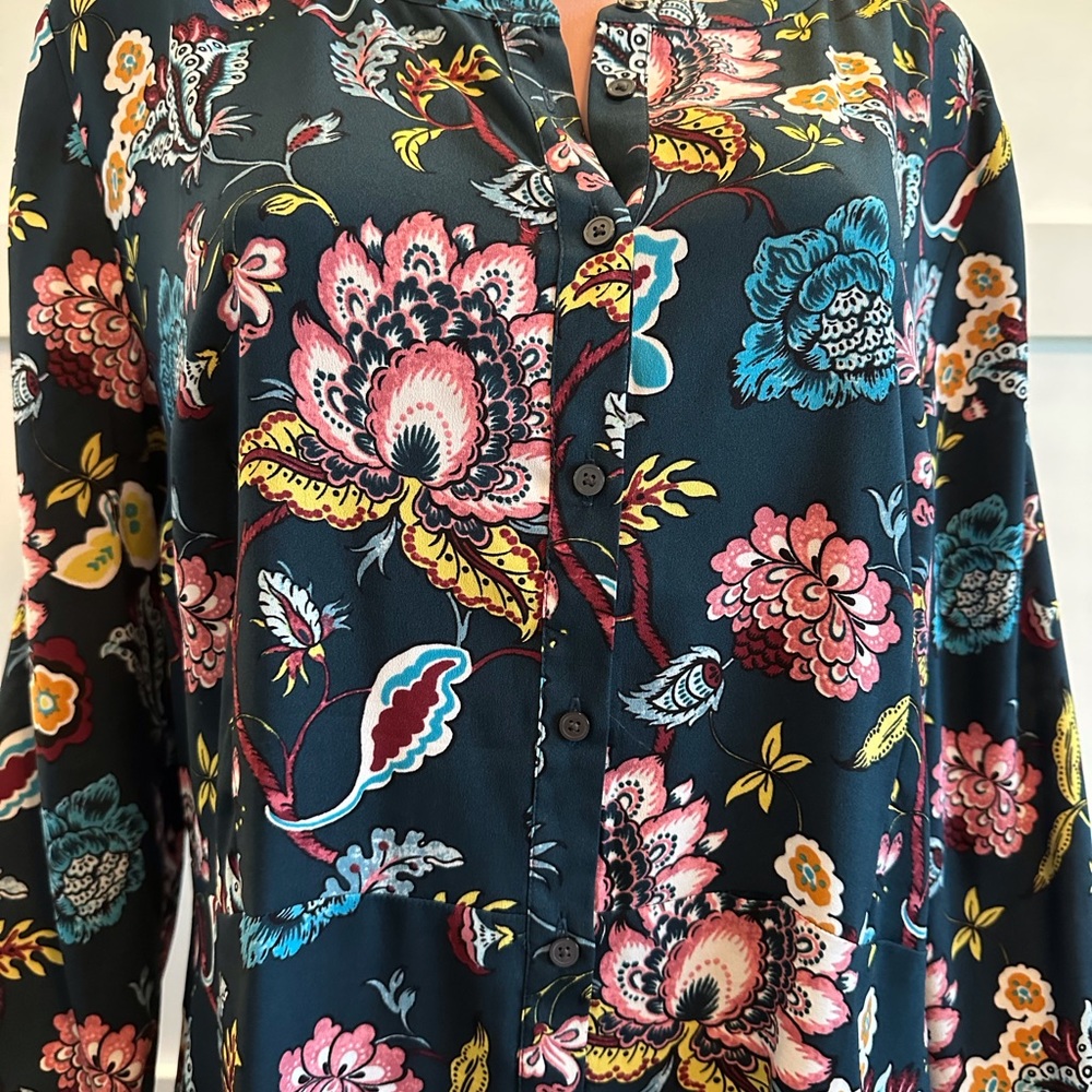 The loft green floral long sleeve dress size 18 - Picture 10 of 12